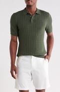 14th & Union Short Sleeve Grid Sweater Knit Polo