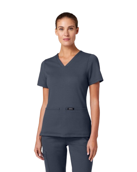Cesi Women's 2-Pocket Slim Knit V-Neck Scrub Top