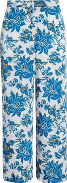 Etro Floral Print Crop Wide Leg Pants