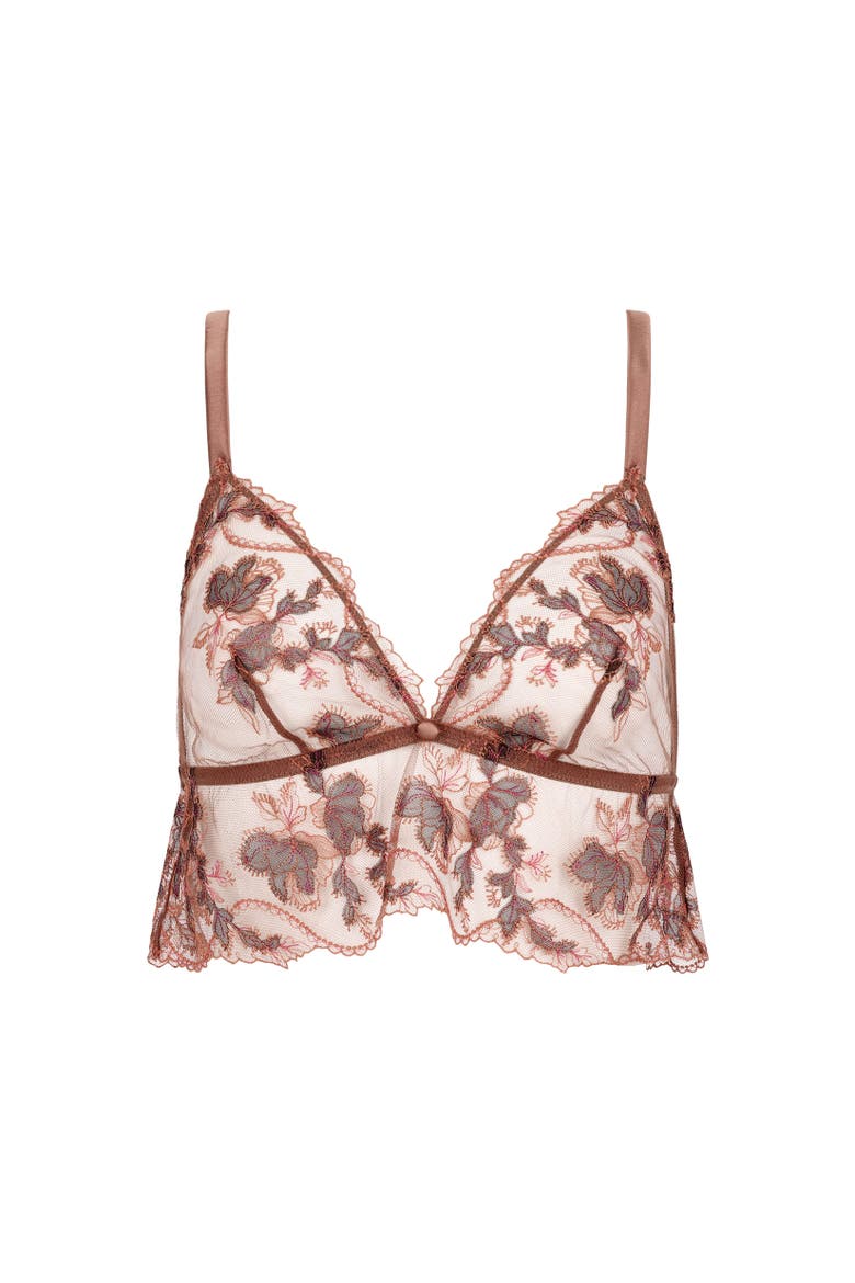 Poeme Prestige Bralette, Main, color, Brown