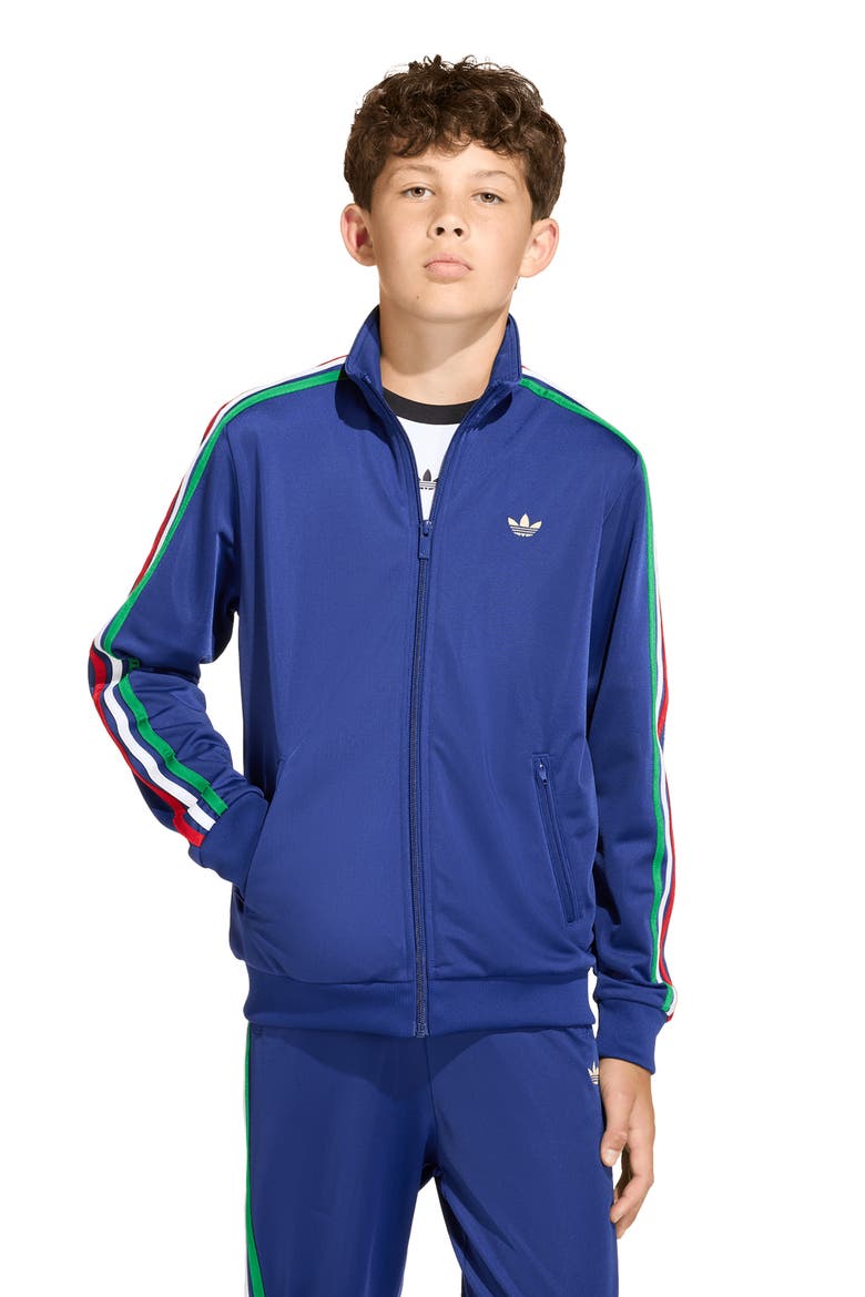 Kids' Firebird Recycled Polyester Track Jacket, Alternate, color, VICTORY BLUE/ LIGHT GOLD