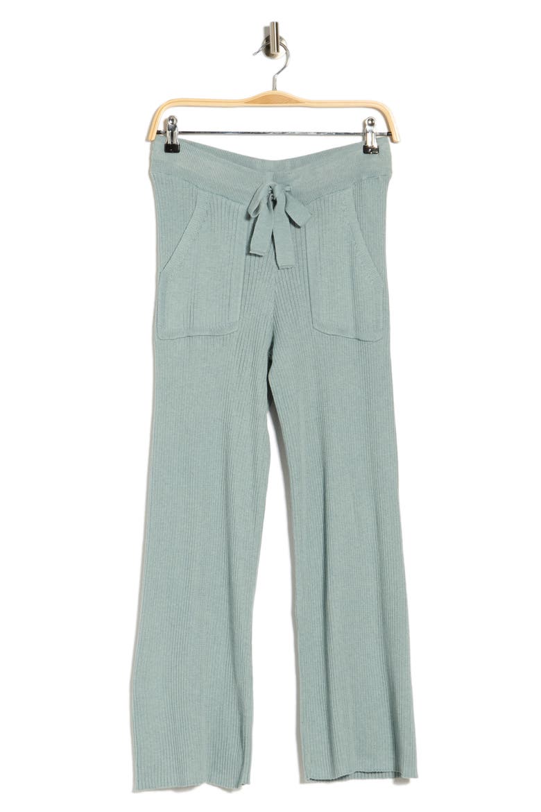 Rib Knit Wide Leg Crop Pants, Alternate, color, ARONA