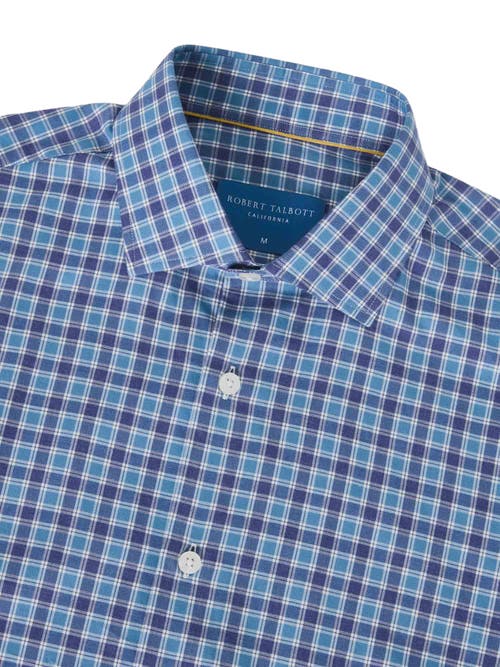 Robert Talbott Reynolds Ultra Light Weight Brushed Multi Check Shirt In Blue