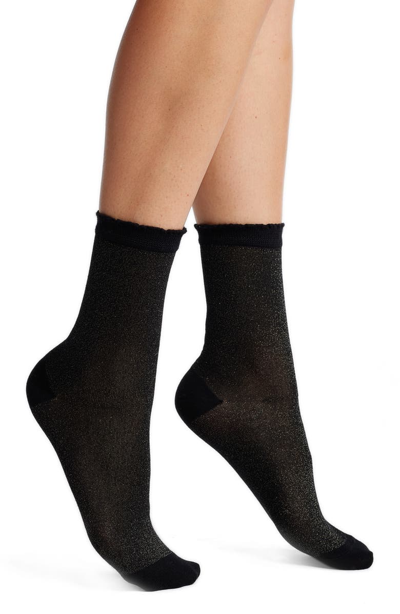 Hue Shimmer Nights Crew Socks, Main, color, 