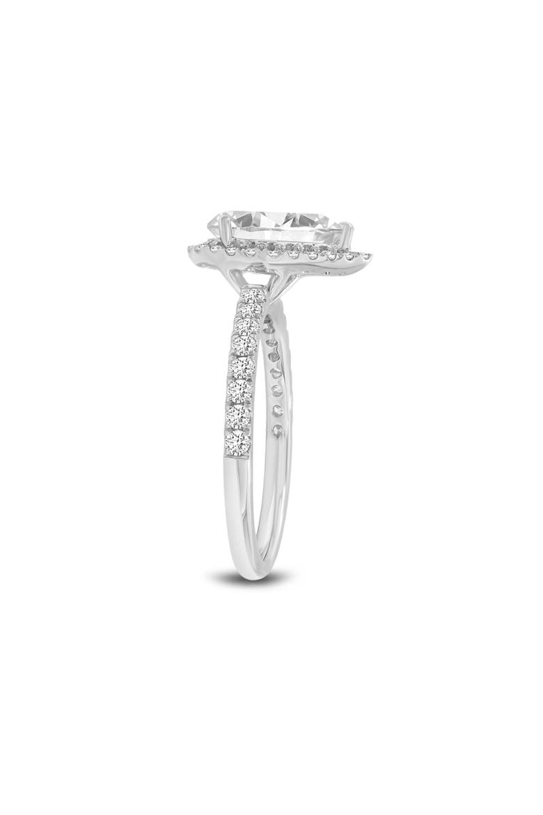 Noor 14K White Gold Pear Lab Grown Diamond Halo Engagement Ring - 2 Ct, Alternate, color, 14K White Gold