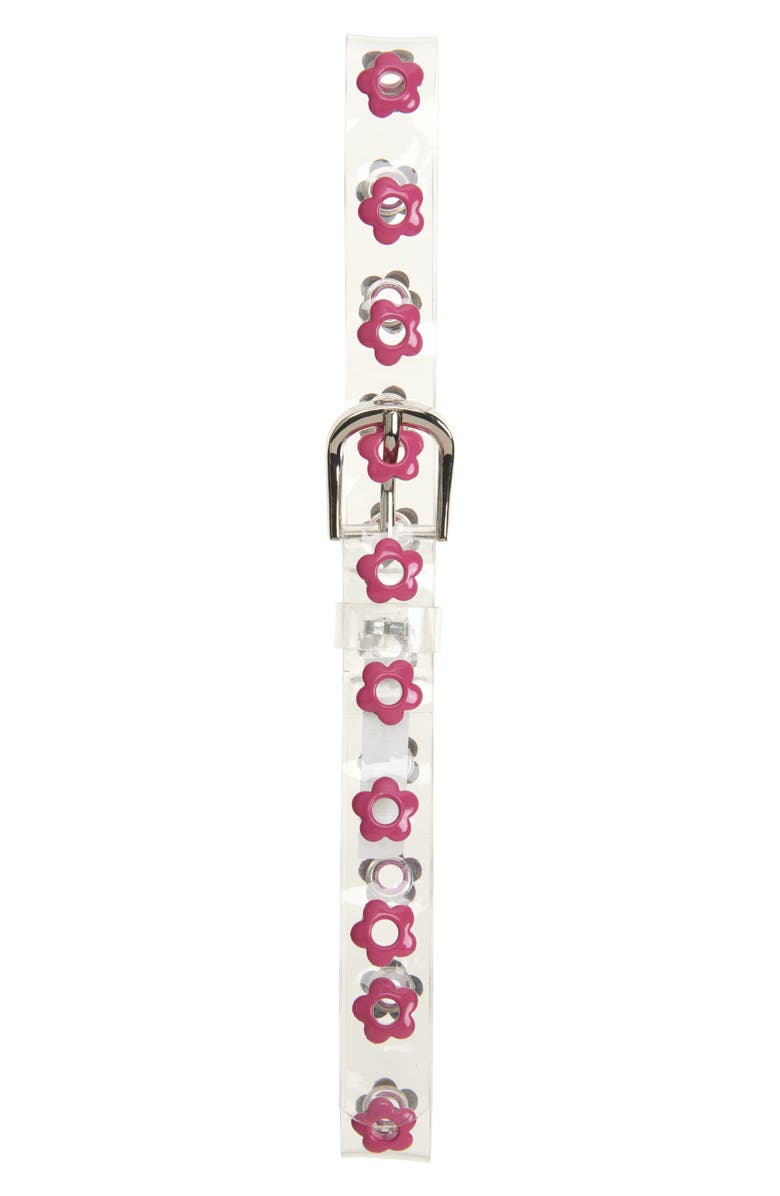 Ruby & Ry Kids' Floral Pink Mod Belt, Main, color, Rhodium