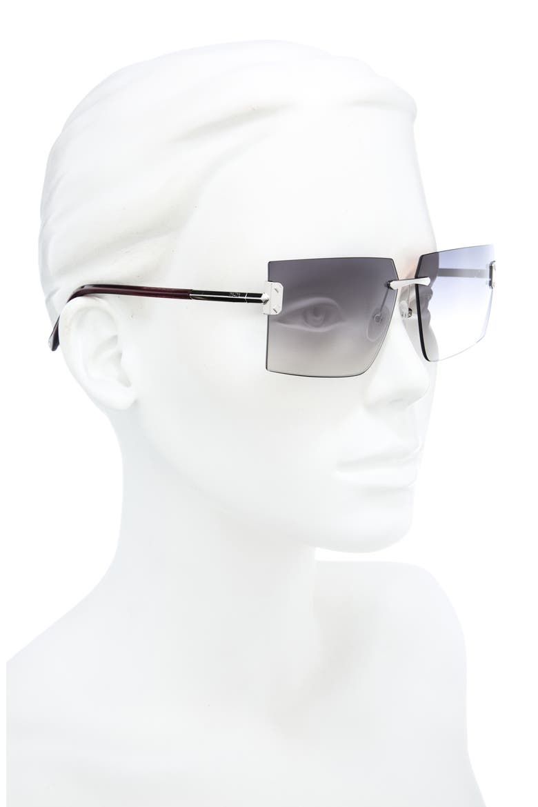 62mm Rectangular Sunglasses, Alternate, color, PALLADIUM / GRADIENT SMOKE