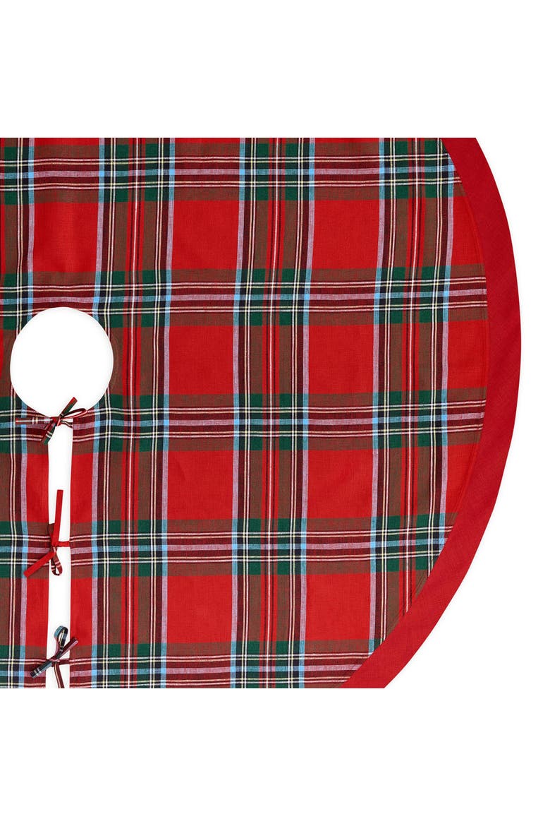 Linen Plaid Christmas Tree Skirt 58" Diameter - Madras Holiday Plaid, Alternate, color, Madras Holiday Plaid