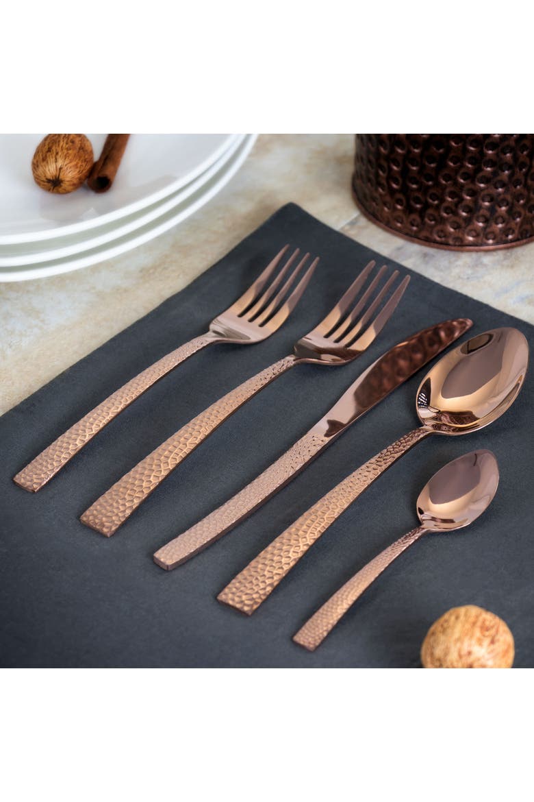 Baily 20 Piece Flatware Utensil Set, Alternate, color, Rose Gold