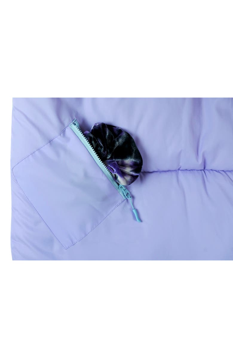 mimish Kids' Sleep-n-Pack Faux Shearling Lined Sleeping Bag Backpack, Alternate, color, Violet Dreams