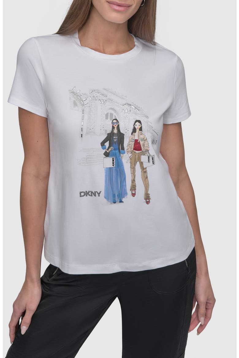 Met Stairs Coversational Graphic T-Shirt, Main, color, WHITE