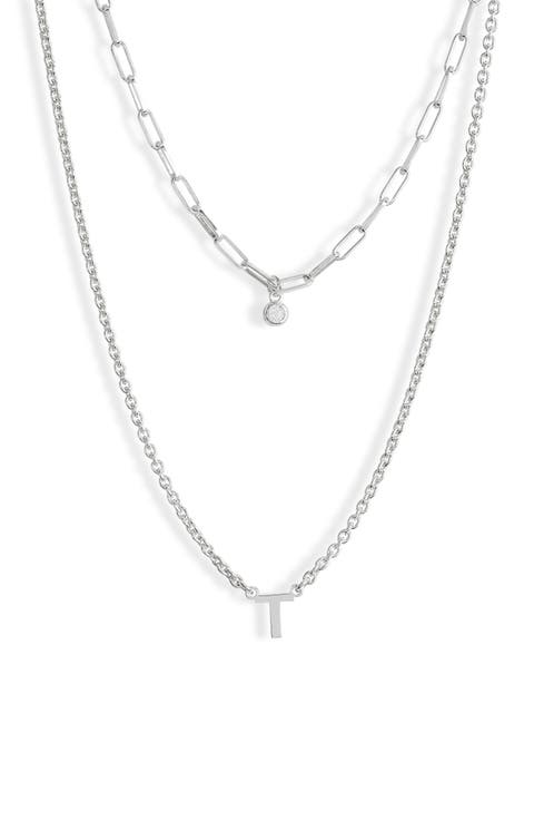 Diamond Initial Charm Necklace