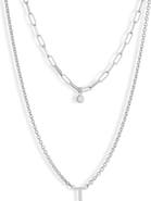 MESHMERISE Diamond Initial Charm Necklace