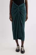 Dries Van Noten Twist Front Cotton Jersey Midi Skirt