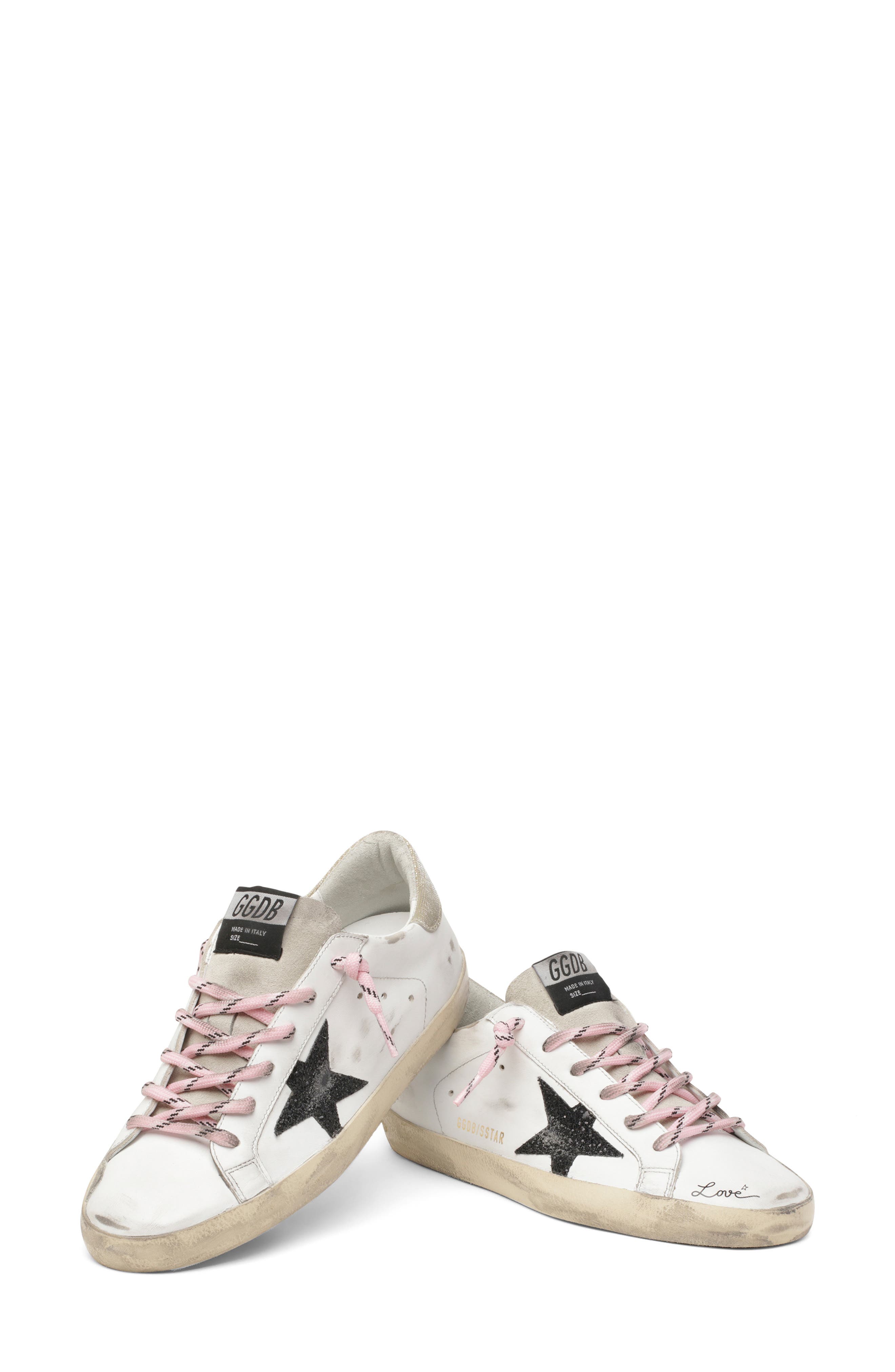 Super-Star Low Top Sneaker (Nordstrom Exclusive), Alternate, color, WHITE/ BLACK/ GOLD