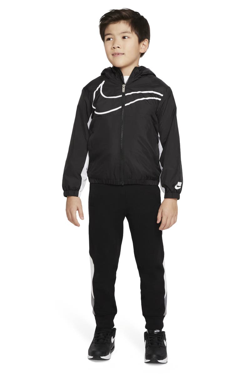 Nike Kids' Swoosh Fleece Lined Windrunner Jacket, Alternate, color, Black