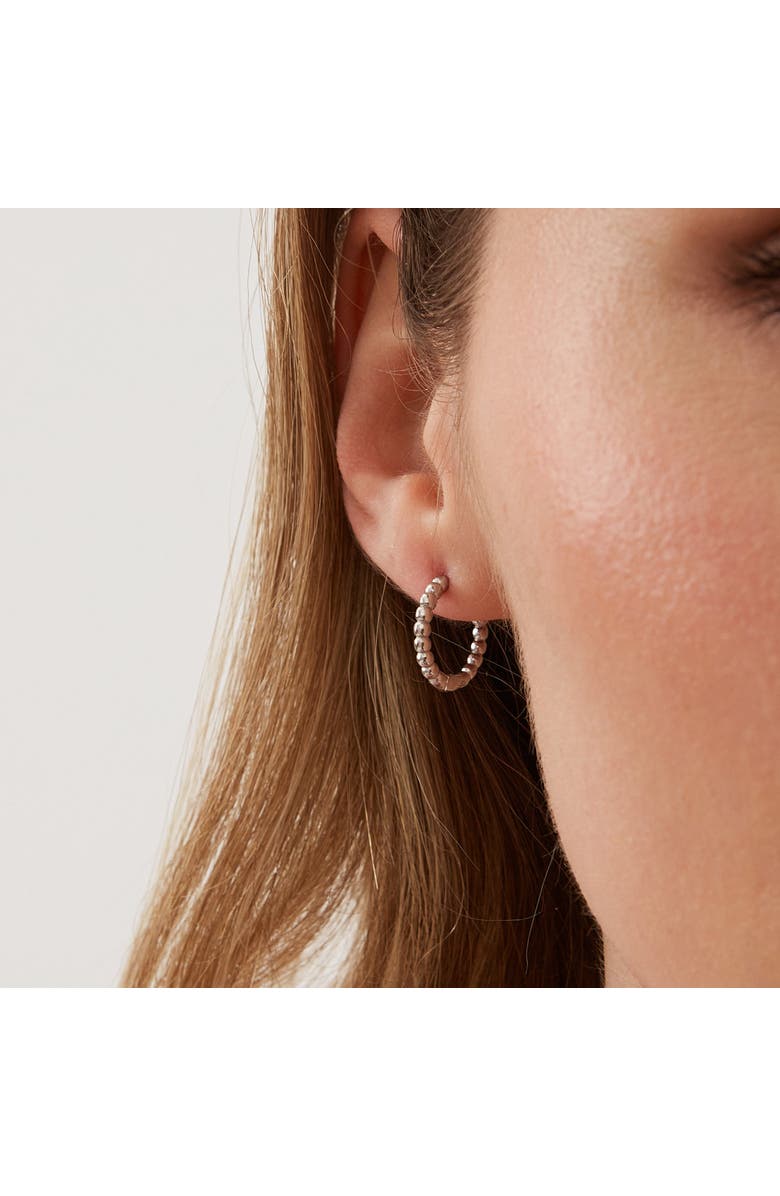 Spero London Bead Hoop Sterling Silver Earring, Alternate, color, Silver