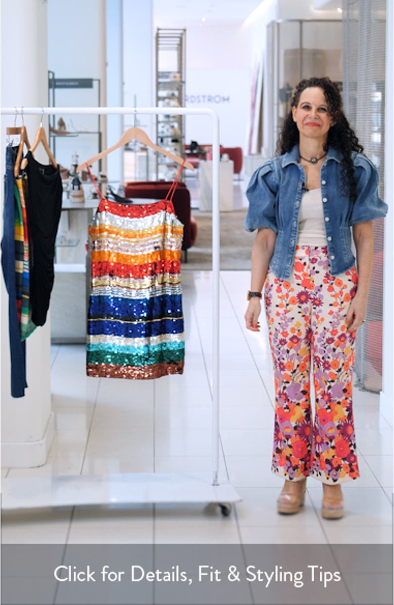 Bridget Rainbow Stripe Sequin Minidress, sales video thumbnail