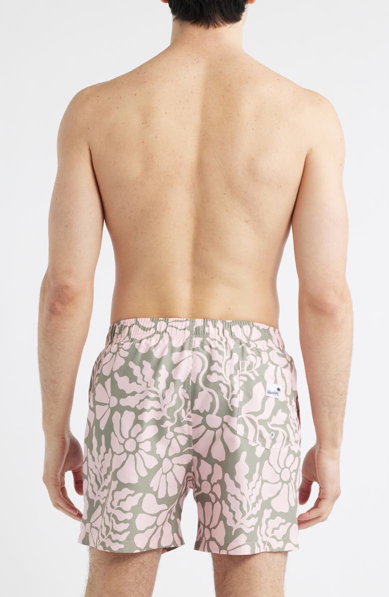 Boardies Tropical Floral Swim Trunks, Alternate, color, Olive/ Pink