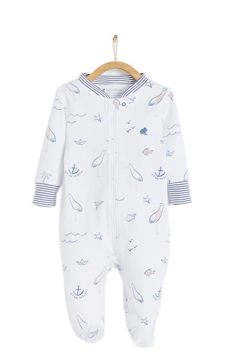 Premium Peruvian Pima Cotton Sea Zip Footed Pajama for Infant