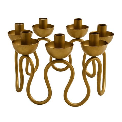 Vine Candelabrum Hand-Cast Metal 7-Light Candle Holder