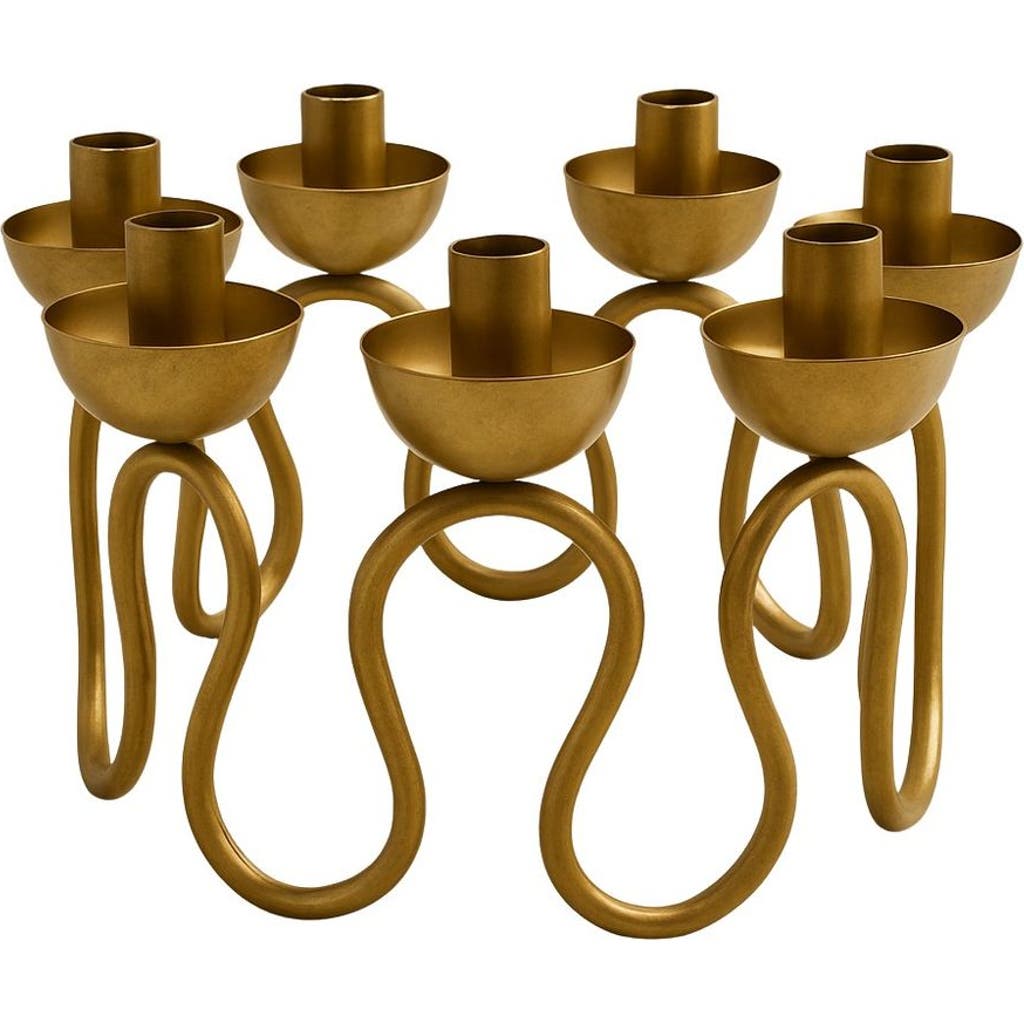 Raiz Studio Vine Candelabrum Hand-cast Metal 7-light Candle Holder In Brown