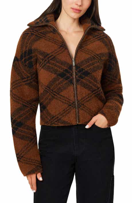 Plaid Zip Sweater Jacket