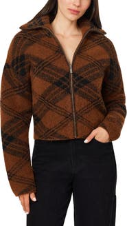 Habitual Plaid Zip Sweater Jacket