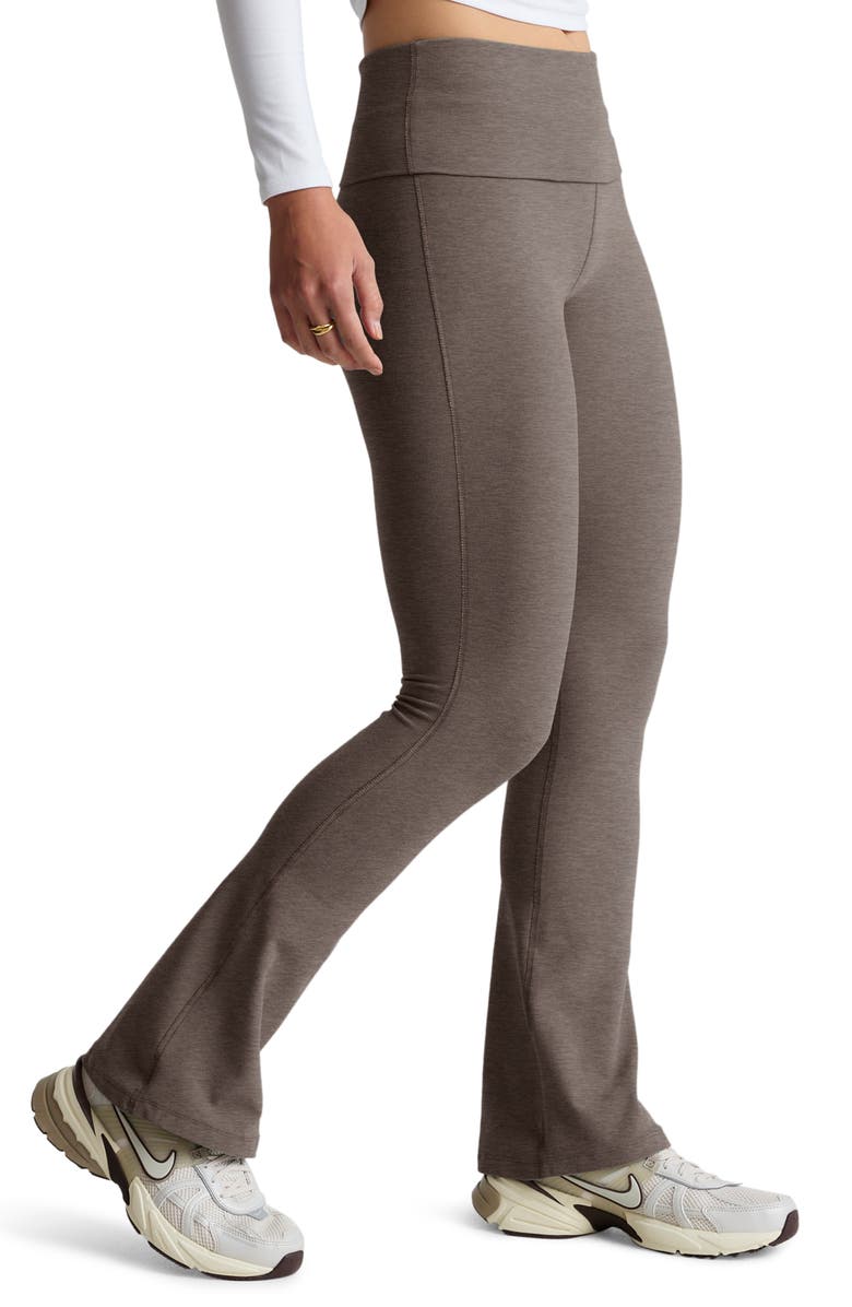 Beyond Yoga Space Dye Foldover Pants, Alternate, color, Soft Umber Heather
