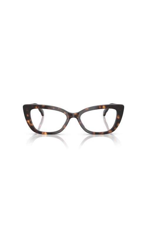 Tory Burch 52mm Cat Eye Optical Glasses In Brown