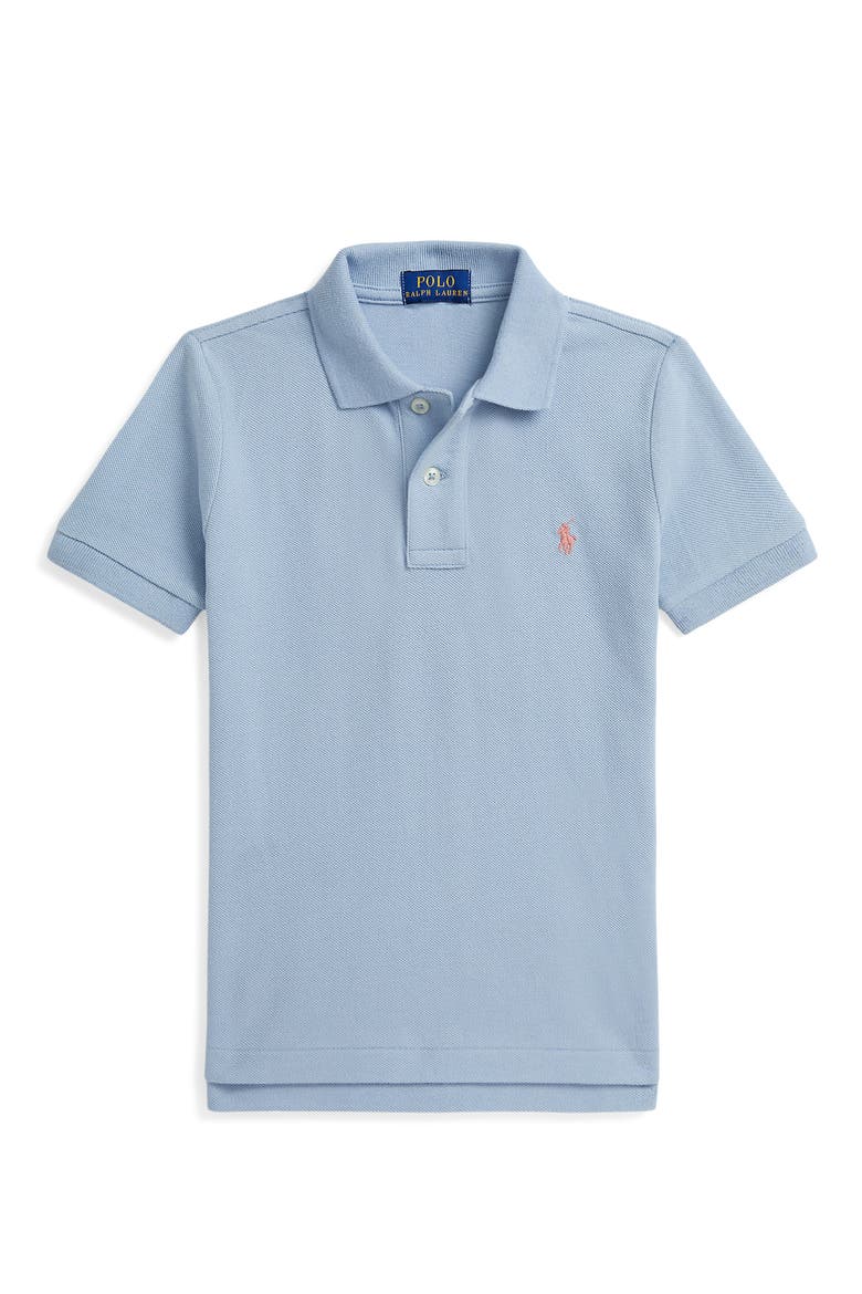 Kids' Cotton Piqué Polo, Main, color, ESTATE BLUE