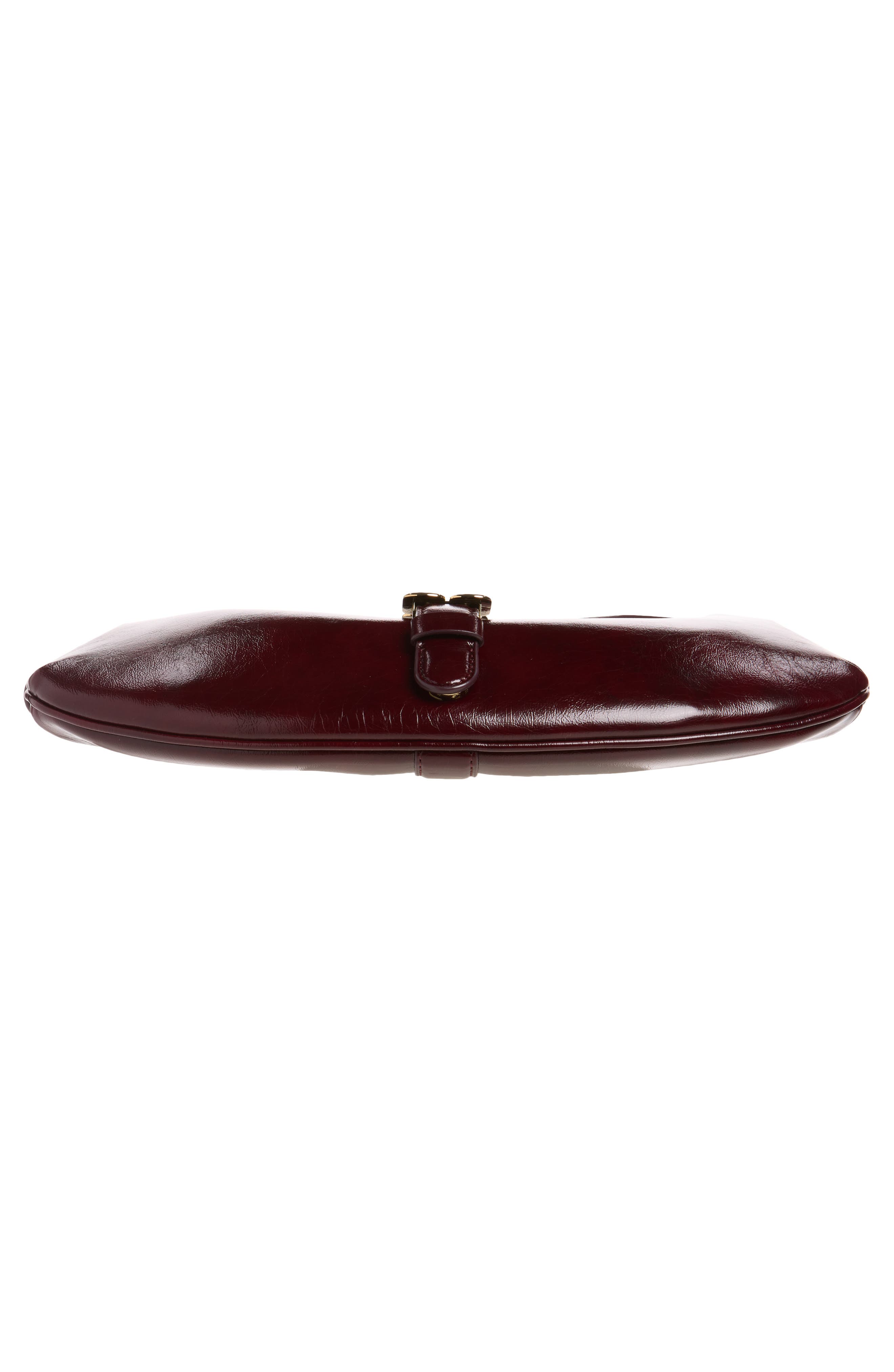 B-Kat Deep Shine Baguette Bag, Alternate, color, BURGUNDY