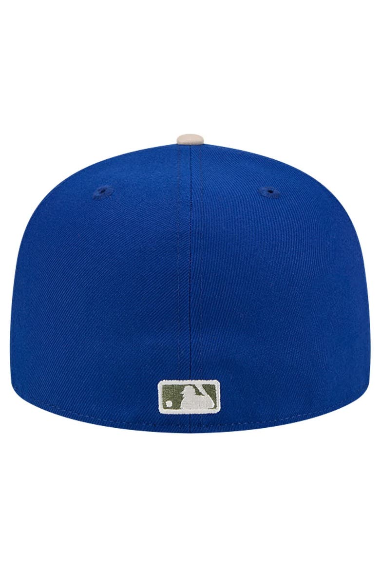 Men's New Era Royal Chicago Cubs Canvas A-Frame 59FIFTY Fitted Hat, Alternate, color, Royal
