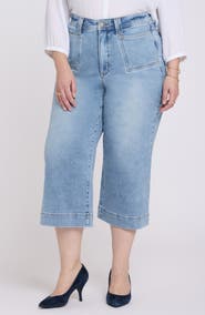 NYDJ Brigitte Patch Pocket Wide Leg Capri Jeans