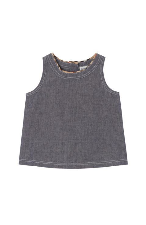 Girls' Cotton Chambray Top
