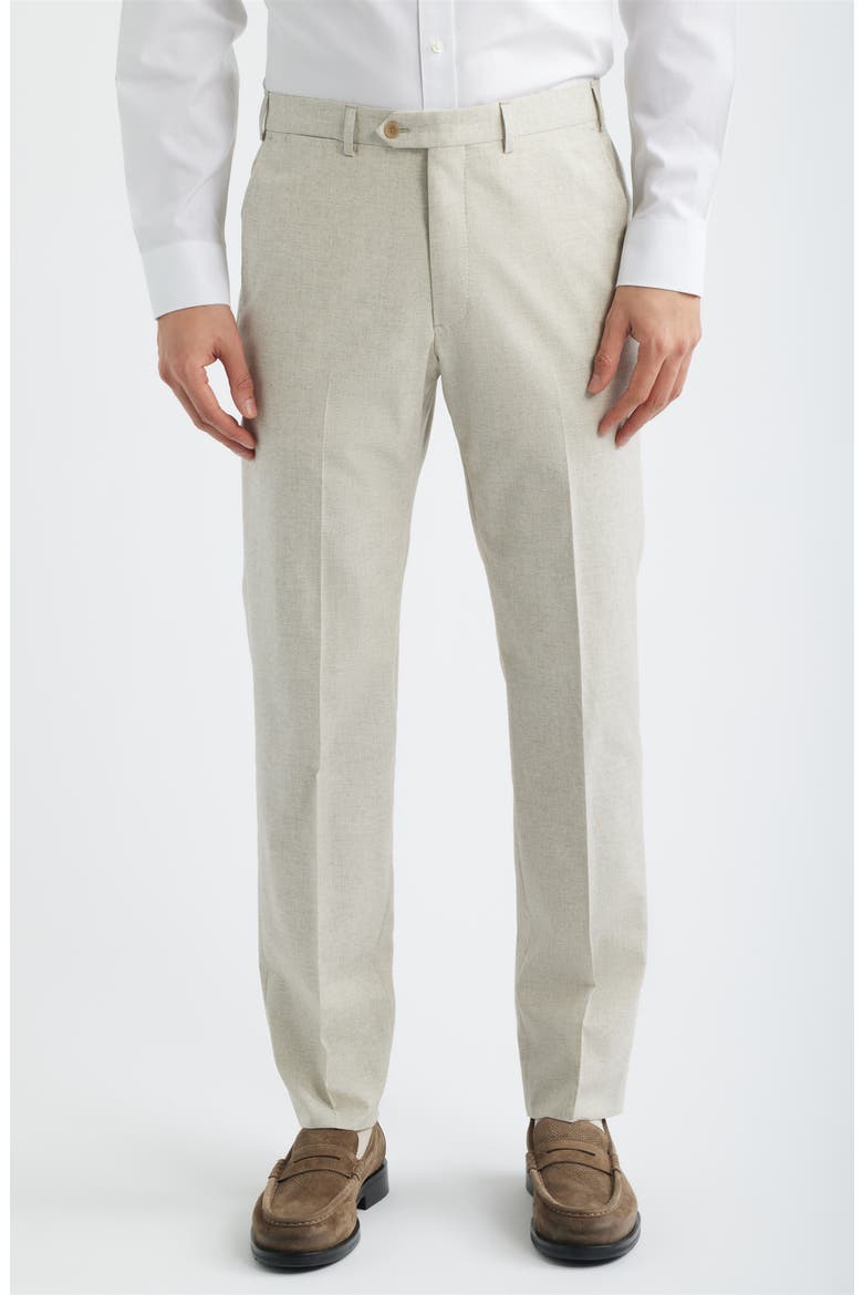 Tan Mélange Wool & Cotton Blend Suit, Alternate, color, SOLID MEDIUM BEIGE