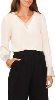 Halogen® Rhinestone V-Neck Top