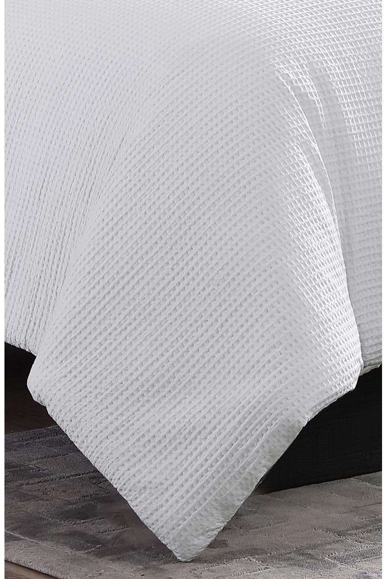 Waffle Piqué Comforter & Shams Set, Alternate, color, WHITE