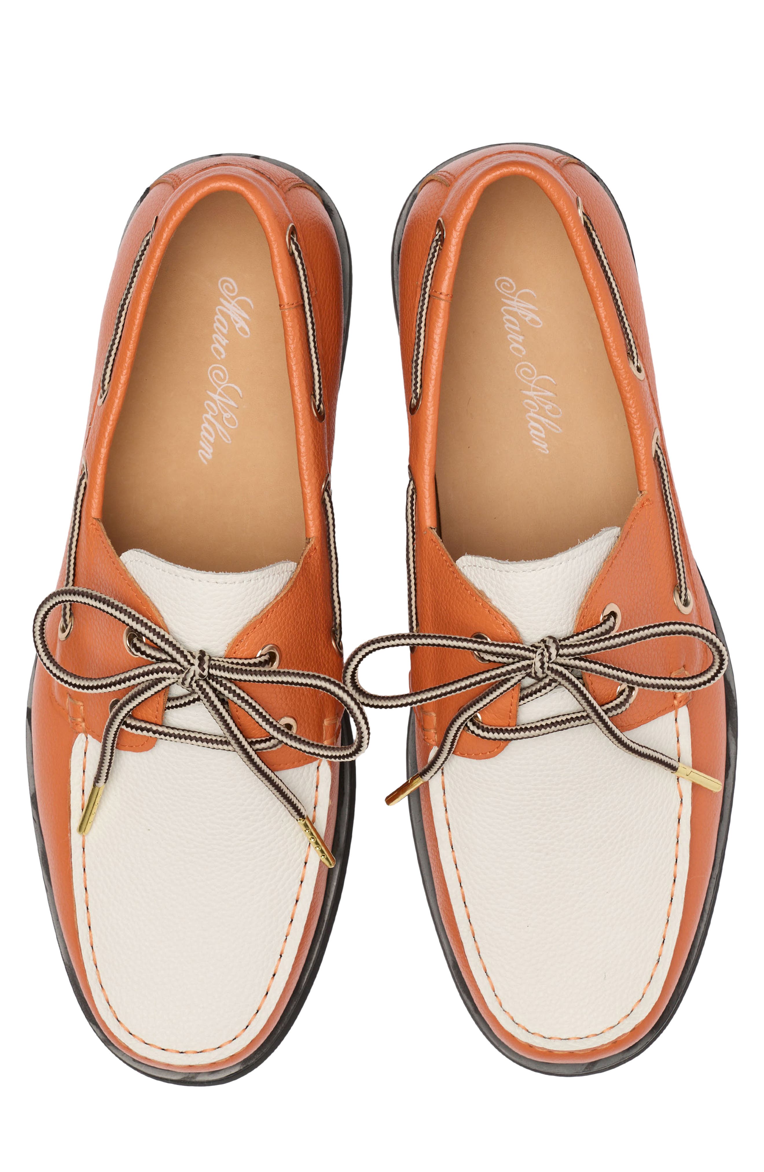 Capri Boat Shoe, Alternate, color, ORANGE/ WHITE