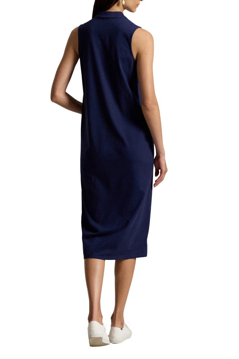 Stretch Cotton Piqué Polo Dress, Alternate, color, NEWPORT NAVY