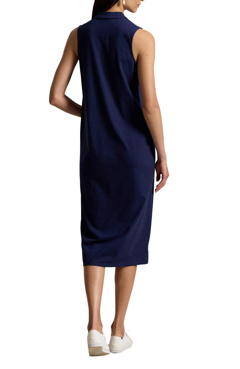 Polo Ralph Lauren Stretch Cotton Piqué Polo Dress, Alternate, color, Newport Navy