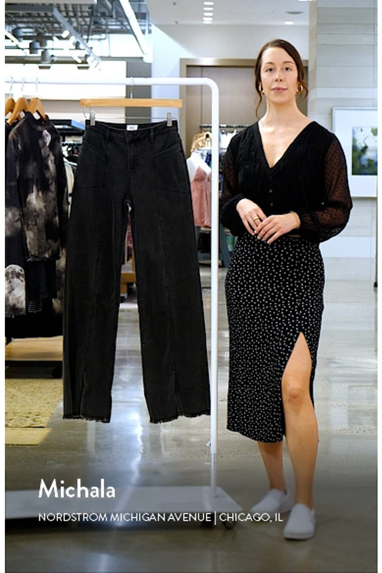 Front Slit Wide Leg Jeans video