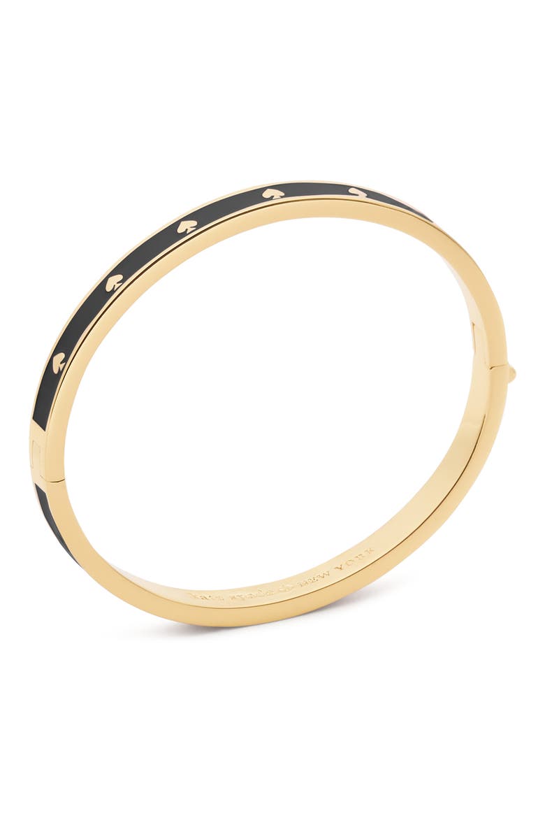 spot the spade enamel bangle bracelet, Alternate, color, BLACK