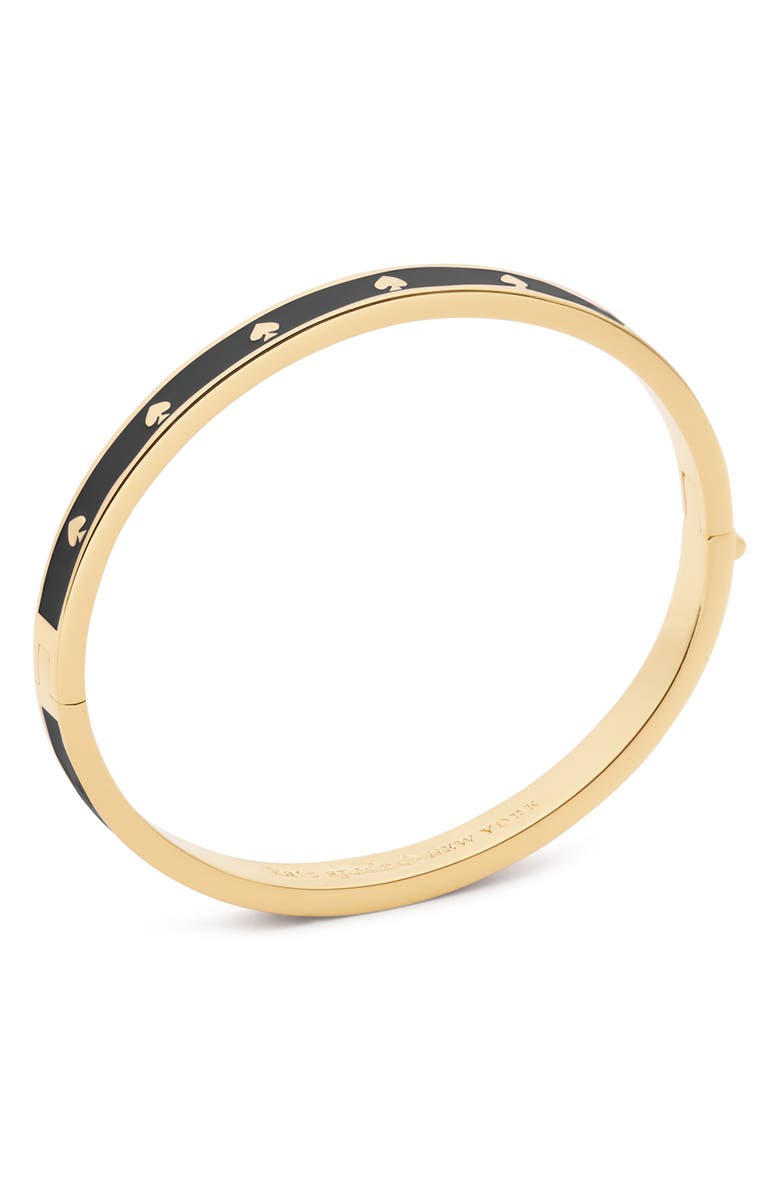 Kate Spade New York spot the spade enamel bangle bracelet, Alternate, color, Black