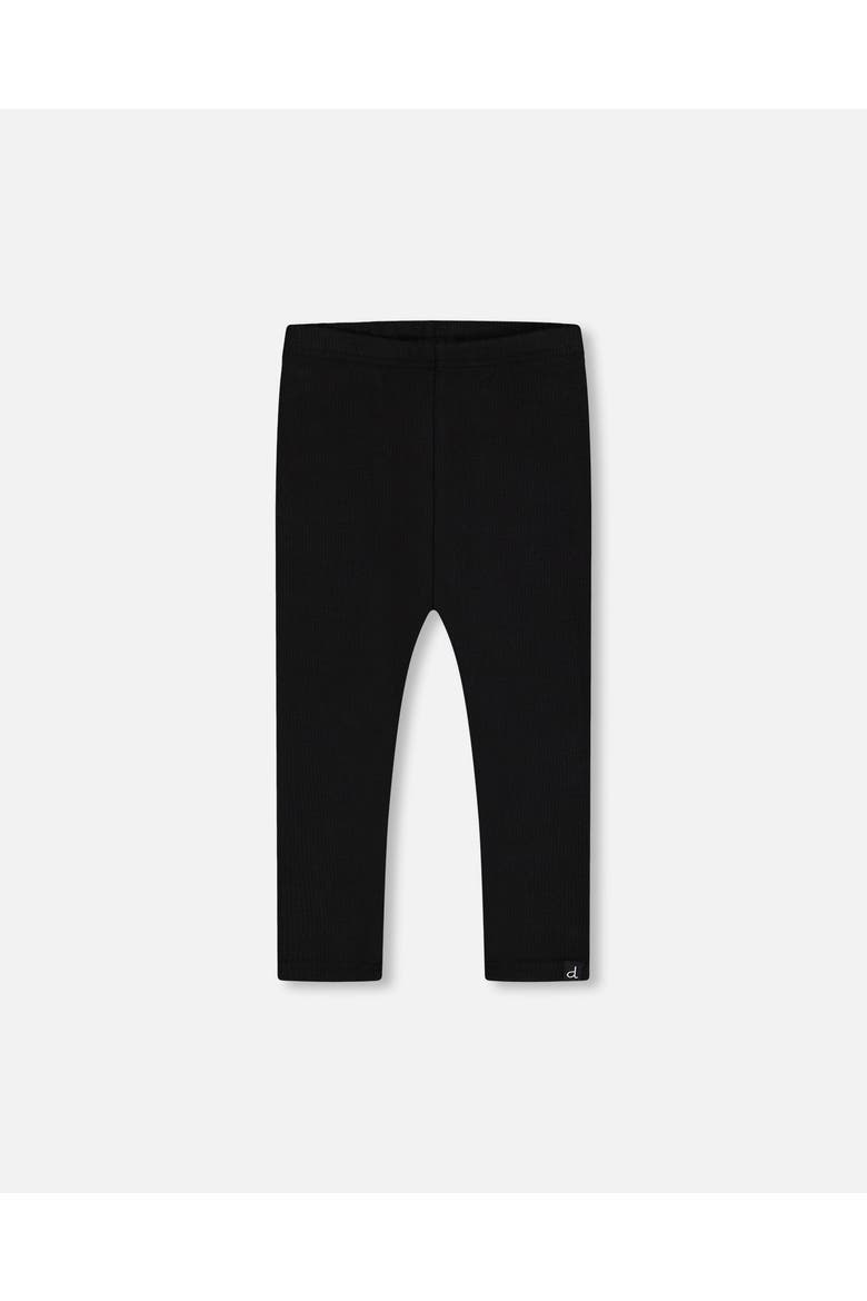 Little Girl's Rib Leggings Black, Main, color, Anthracite