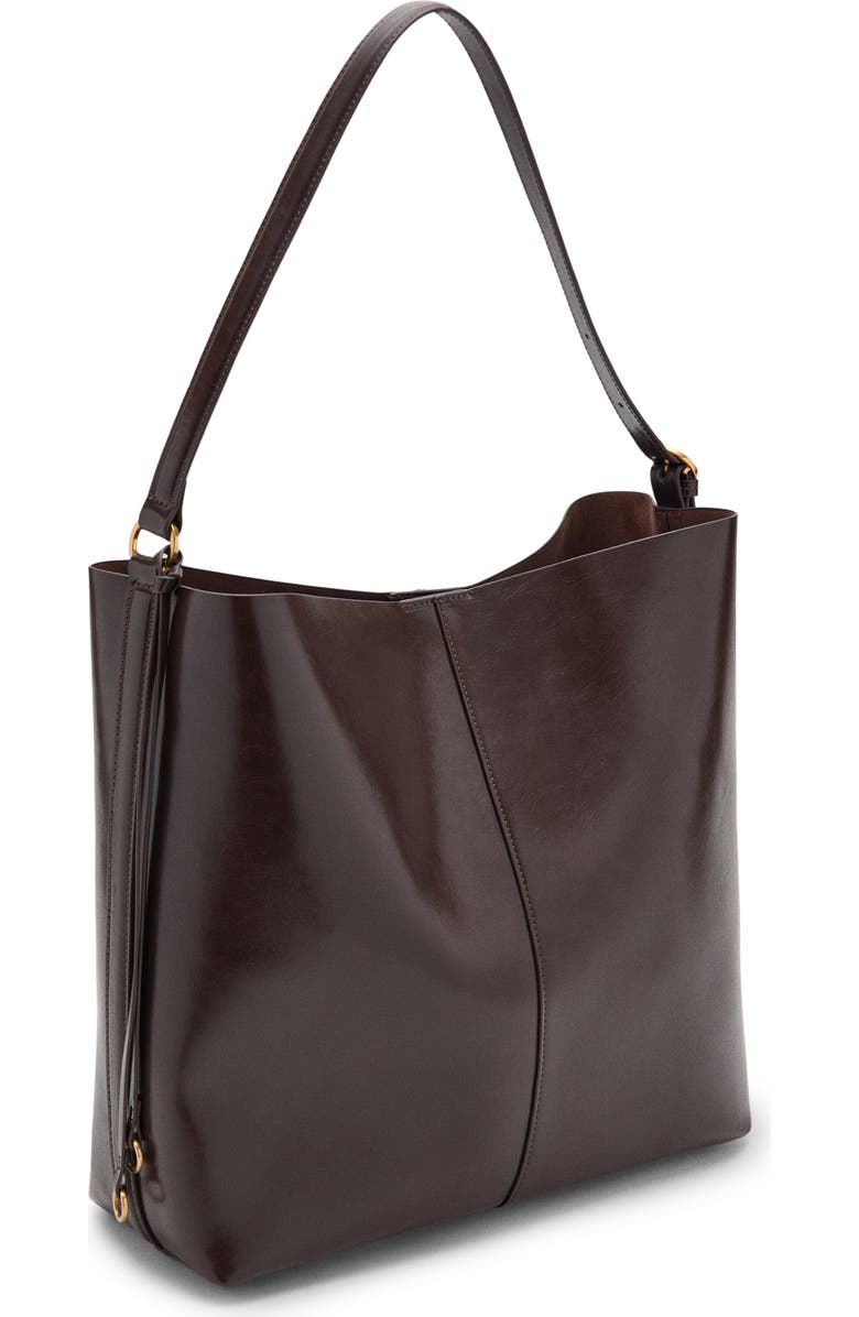 MANGO Faux Leather Shoulder Bag, Alternate, color, Chocolate