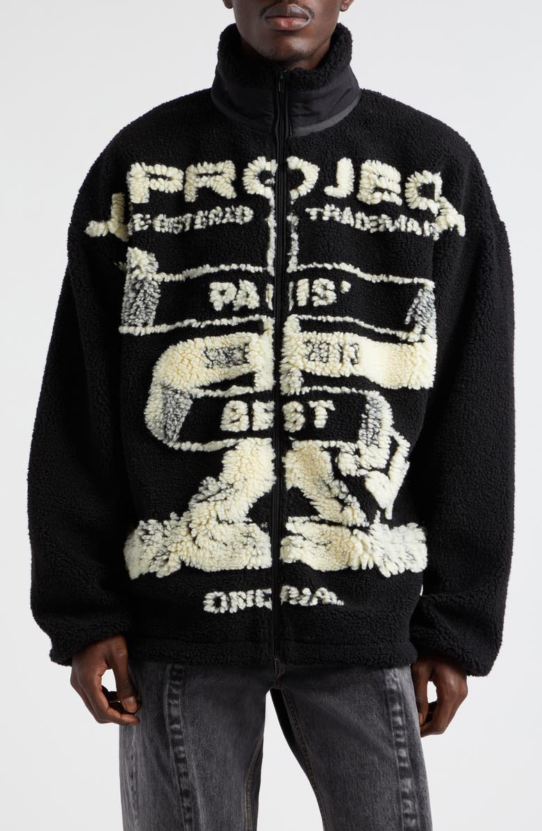 Y/Project Paris Best Oversize Jacquard Fleece Jacket, Main, color, 