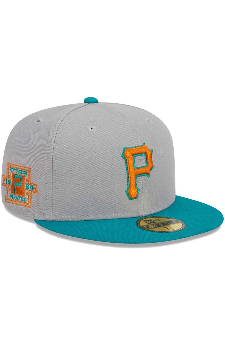 New Era Men's New Era Gray/Teal Pittsburgh Pirates  59FIFTY Fitted Hat, Main, color, 