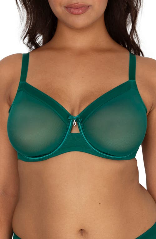 Curvy Couture Full Figure Mesh Underwire Bra in Aventurine at Nordstrom, Size 44G