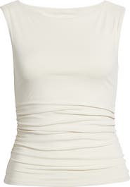 Open Edit Boat Neck Sleeveless Top